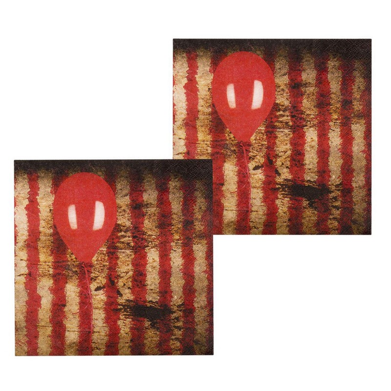 Boland 10134190 12 Horror Clown Napkins, Multicoloured, Standard Size