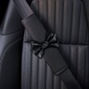 Dotesy 2PCS Cute Bow Leather Car Seat Belt Cover Pads,