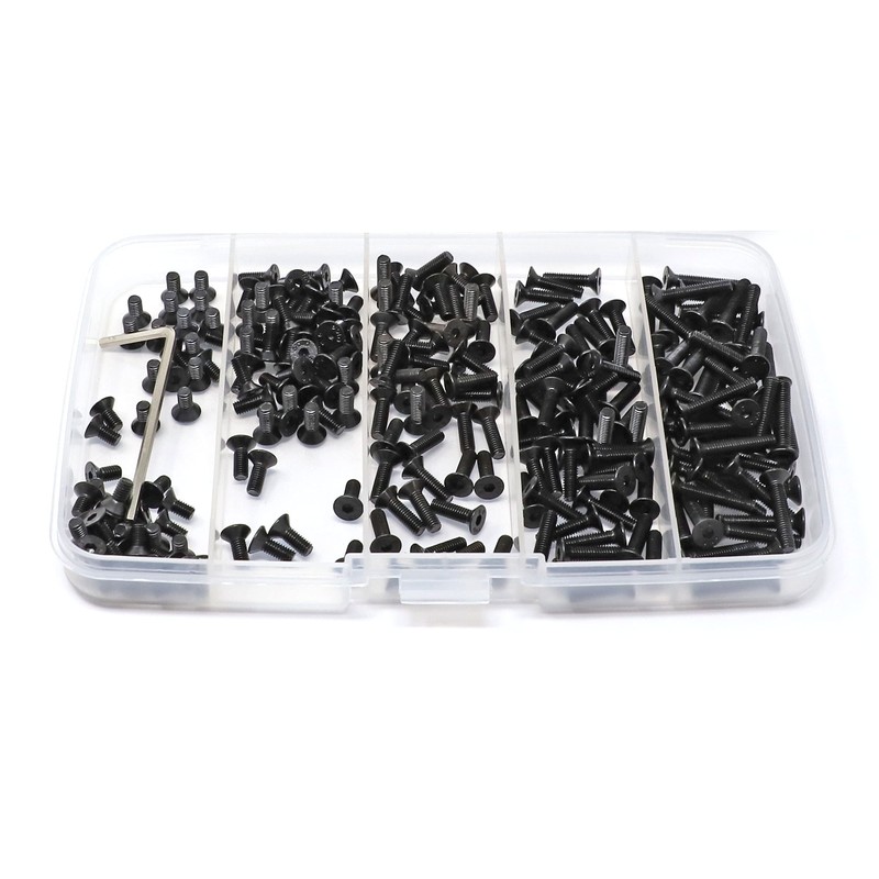 iexcell 250 Pcs M3 x 6/8/10/12/16 Alloy Steel 10.9 Grade