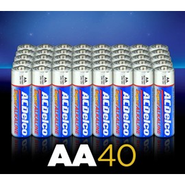 ACDelco 40-Count AA Batteries, Maximum Power Super Alkaline Battery, 10-Year Shelf Life, Recloseable Packaging