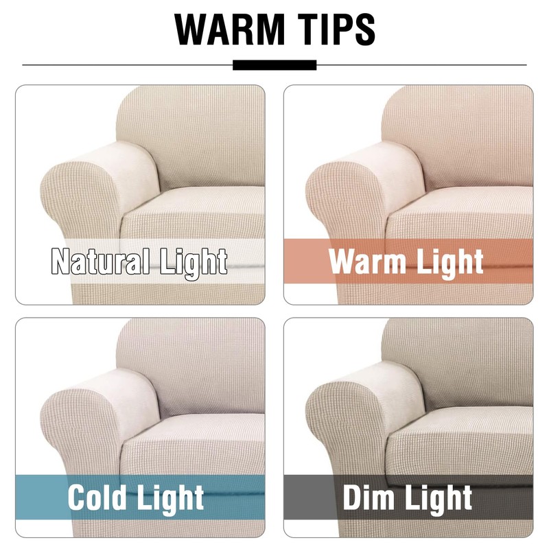 H.VERSAILTEX 3 Piece Stretch Sofa Covers for 2 Cushion Loveseat