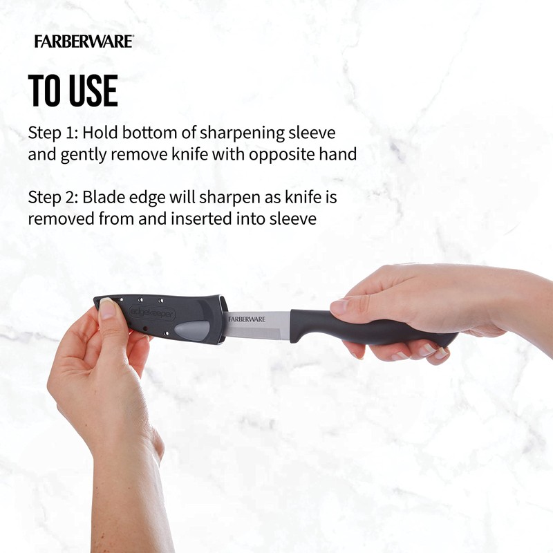 Farberware Edgekeeper 3.5-Inch Paring Knife with Self-Sharpening Blade Cover, High