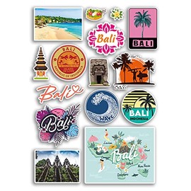 A4 Sticker Sheet Bali Vinyl Stickers - Indonesia Landmarks City Beach Flag Map Holiday Suitcase Luggage Scrapbook Culture Travel #78871