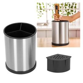 Topyond Rotating Utensil Holder Chopsticks Organizer,Cutlery Tableware Drainer Flatware Container Easy to Clean Multifunction Utensil Holder,Fork Container Rotatable,for Home Kitchen