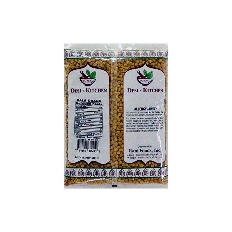 Desi Kitchen Kala Chana (small black garbanzo) 2LB By Rani