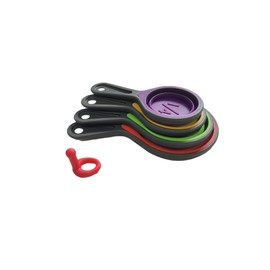 Collapsible Silicone Measuring Cups with 60ml/80ml/125ml/250ml - 4 Piece Set Kitchen Measuring Tools (4 Colors)