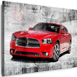 Myartstyle - Pictures Car Dodge Charger 60 x 40 cm Canvas Pictures XXL - 1-Piece Wall Pictures Art Prints w-a-2024-81