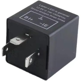 GRmkt CF13 IC Turn Signal Relay, Universal LED Compatible, High Fla Prevention, Relay, For Motorcycles, Cars, Flashing, Speed Adjustment, Electronic, For 12 V, Replacement Parts, Easy Installation, 3