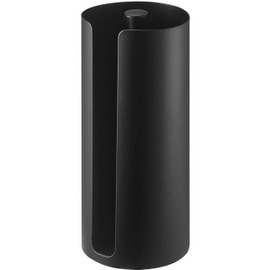 Yamazaki 5572 Hidden Kitchen Paper Holder, Black, Approx. W 4.5 x D 4.5 x H 9.6 inches (11.5 x 11.5 x 24.5 cm), Tower, Easy to Cut, Kitchen Roll Holder