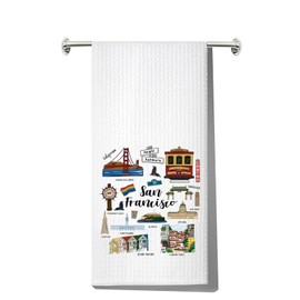 LEVLO San Francisco Kitchen Towel San Francisco Souvenir Gift San Francisco San Francisco Trip San Francisco Housewarming Gift (San Francisco Towel)