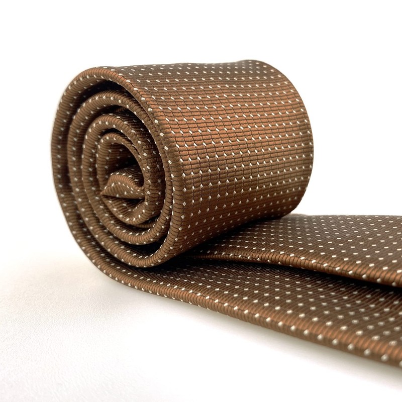 [S&W SHLAX&WING] Men's Necktie Brown Copper Formal Neck Tie Set