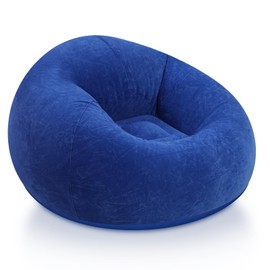 Realspring Inflatable Bean Bag Chairs for Adult Blow up Chairs Lazy Sofa Folding Portable Inflatable Chair for Movie Outdoor Room Bedroom Reading Camping(Blue)