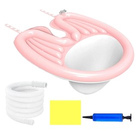 Inflatable Hair Wash Basin, Portable Bedside Shower Shampoo Bowl with Air Pump, Drainage for Elderly, Disabled, Pregnant, Injured, Bedridden, Disabled (Pink)