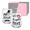 Pareja Copas de vino Conjunto MR RIGHT and MRS ALWAYS
