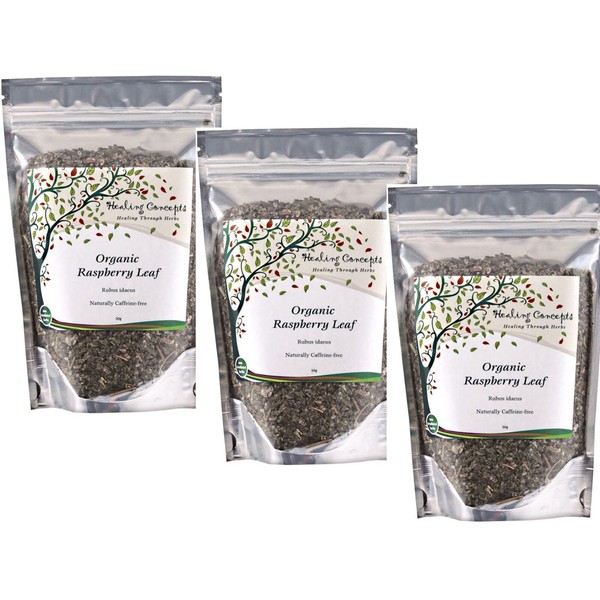 3 x 50g HEALING CONCEPTS TEAS Organic Raspberry Leaf Tea ( 150g )
