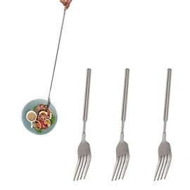 Telescopic Fork,Extendable Fork,64cm Long Stainless Steel Retractable Dinner Fruit Dessert 8.7~25.4in (3)