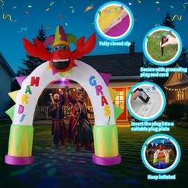 [2025 New] 10FT Huge Lobster Arch Inflatable, Mardi Gras Inflatable Decoration Decorations, Build-in LED Lights, Blow up Outdoor Yard Decorations for Party, Indoor Home Celebration Garden Lawn
