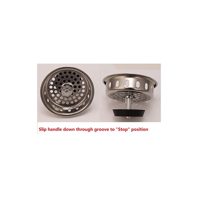 Replacement Basket Strainer for Kitchen Sink Strainers, Stainless Steel, Rubber