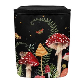 JEOCODY Mushroom Car Trash Can with Lid Waterproof Car Accessories Waterproof Auto Garbage Cans Multipurpose Storage Container for Back Seat Trip