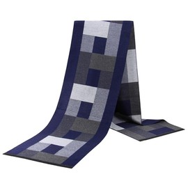 MAKFORT Men's Winter Warm Thick Classic Modern Imitation Cashmere Scarf 180 x 30 cm, blue grey