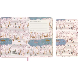 Moleskine Limited Edition Notebook, Sakura Notebook, Lined Layout and Fabric Hard Cover, 9 x 14 cm Pocket Size, Couples Theme and Dark Pink Colour