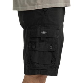 Lee Mens Dungarees Big Tall Cargo Shorts With Belt, black
