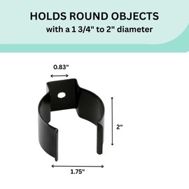 Spring Clip, Grip Clip, Holds 1 1/2-1 7/8 Inch Diameter, (10) Ten Pack, Includes Screws, Flashlight, Pipe, Tool Holder, Weather Resistant, Gibson Gripper Clips, 250-K-10Pk, Made in USA, Black