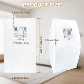 6 Pack Q/C Canister Vacuum Bags Fit for Kenmore 53292 Type Q/C HEPA Replacement 3.2L Dust Bags for Models 600 400 200 700 800 Series 81615 81214 81414 81714 21814 BC3005 BC3006 BC2005 BC7005