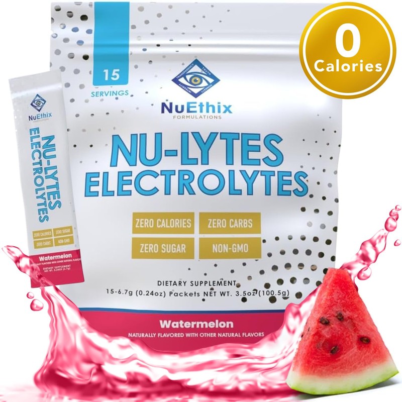 NuEthix Formulations NU-LYTES Electrolytes Hydration Packets, Zero Calories, Zero Sugar,