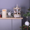 mysmartbuy.com White & Gold Wooden Carousel Music Box Christmas Decoration