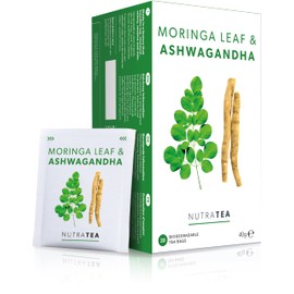Nutra Tea - Moringa Leaf & Ashwagandha – Moringa Tea Bags, Ashwagandha Tea Bags - Rich In Essential Nutrients & Cortisol Balance - 60 Individually Wrapped Bags - Herbal Infusion (3 Pack)