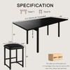 VECELO 7-Piece Dining Table Set with 6 Square Stools, 63"