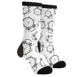 Men's Novelty Funny Alarm Clock Socks Crazy Socks Fashion Casual Socks