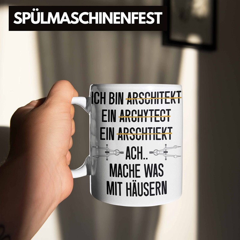 Trendation - Architekt Geschenk Tasse Lustig Kaffeetasse mit Spruch Architektur