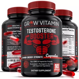 Grow Vitamin PREMIUM MEN TEST SUPPORT CAPLETS - Stamina, Endurance, Energy & Strength Booster