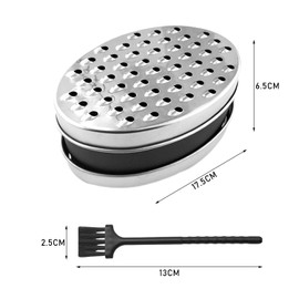 NyxSeat 1 Grater, 1 Small Brush, Stainless Steel Grater, Storable Ginger Grater, Kitchen Grater, Cheese Grater
