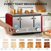 Roter Mond Countdown Stainless Steel 4 Slice Toaster with Bagel,