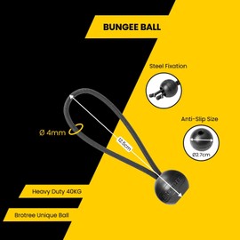 Brotree Bungee Cords with Balls 50 Packs 12.5cm Tarpaulin Bungee Balls Bungee Ties Heavy Duty for Tent, Tarpaulin, Flag Pole and Camping - Black