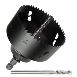 PLG2SUPT 6” 152mm Inch Carbide Hole Saw Cutter Multi-Purpose Hole Saw Bit for Hardy Plank MDF Air Brick Nail Embedded Wood 2.36” Depth Up to 30X More Cuts