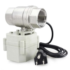 HSH-Flo 3/4" DN20 110-230VAC Normally Open CF8/Stainless Steel 304 Motorized Electrical Ball Valve With U.S. Plug (3/4 Inch, Normally Open)
