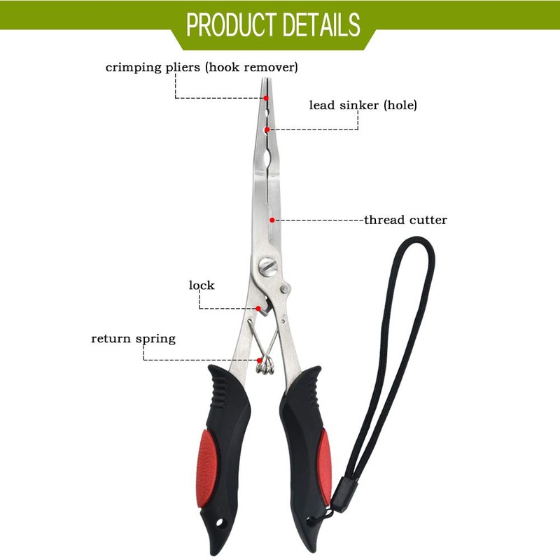 MILLION SOURCE Stainless Steel Fishing Pliers Tool 8 Inch Fishing