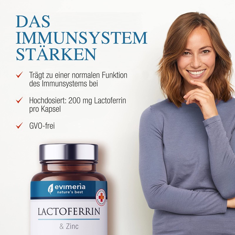 EVIMERIA Lactoferrin 200 mg and Zinc, Helps Strengthen the Immune