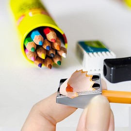 8 Pcs Metal Pencil Sharpener, Handheld Pencil Sharpeners, Crayon Sharpener, Manual Pencil Sharpener with Double Holes, Small Pencil Sharpener, Metal Sharpeners, for Colored Pencils Crayons
