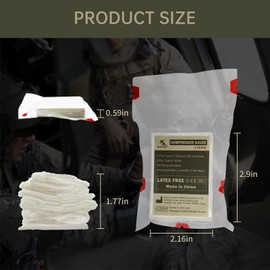 Medresq 4.5" x 4.1 Yards Compressed Sterile Gauze, for Home Basic First Aid, Medical and IFAK Tactical Emergency (2pack)