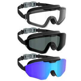 NSSIW Goggles Swimming Adult Swim-Goggles: No Leak with UV400 Protection Anti Fog Wide View for Men and Women 3 Pack