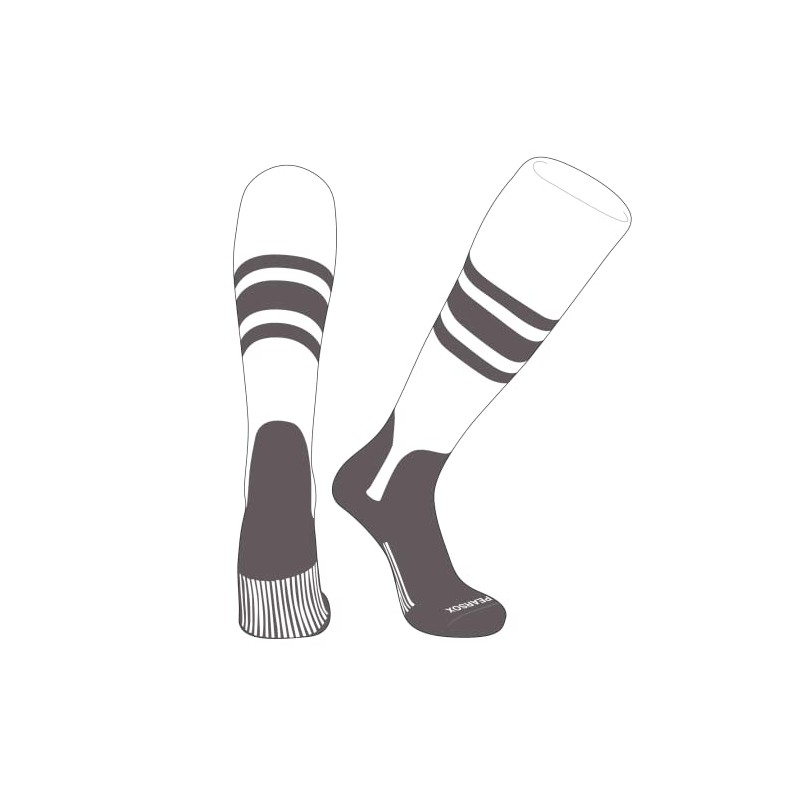 PEAR SOX OTC Baseball Softball Stirrup Socks (B, 5in) White,