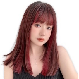  Bright Lara hf1780-UD Women's Wig, Medium, Full Wig, Semi-Long, Women's, Inner Color, Blonde Hair, With Bangs, Wig