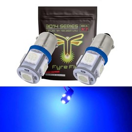 Fyre Flys BA9S *Non-Polar* 5 SMD 5050 Chip BA9 1895 1891 53 57 Led Car Light Bulbs (Blue)