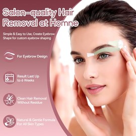 Kit de tiras de cera facial para mujeres, 80 tiras hipoalergénicas de cera de cejas para depilación, uso doméstico + 5 toallitas de aceite calmantes, 