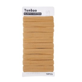 Tunbao Seamless Soft Hair Ties,Durable Thick Hair Bands,No Damage Elastic Ponytail Holders for All Hair Types,10 Pack,Light Brown